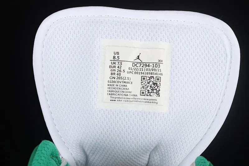 All categories Air Jordan Jordan series basketball shoes Air Jordan 1 Mid Air Jordan 1 Mid AJ1 Joe 1 meter white green mid-top cultural basketball shoes DC9294-103